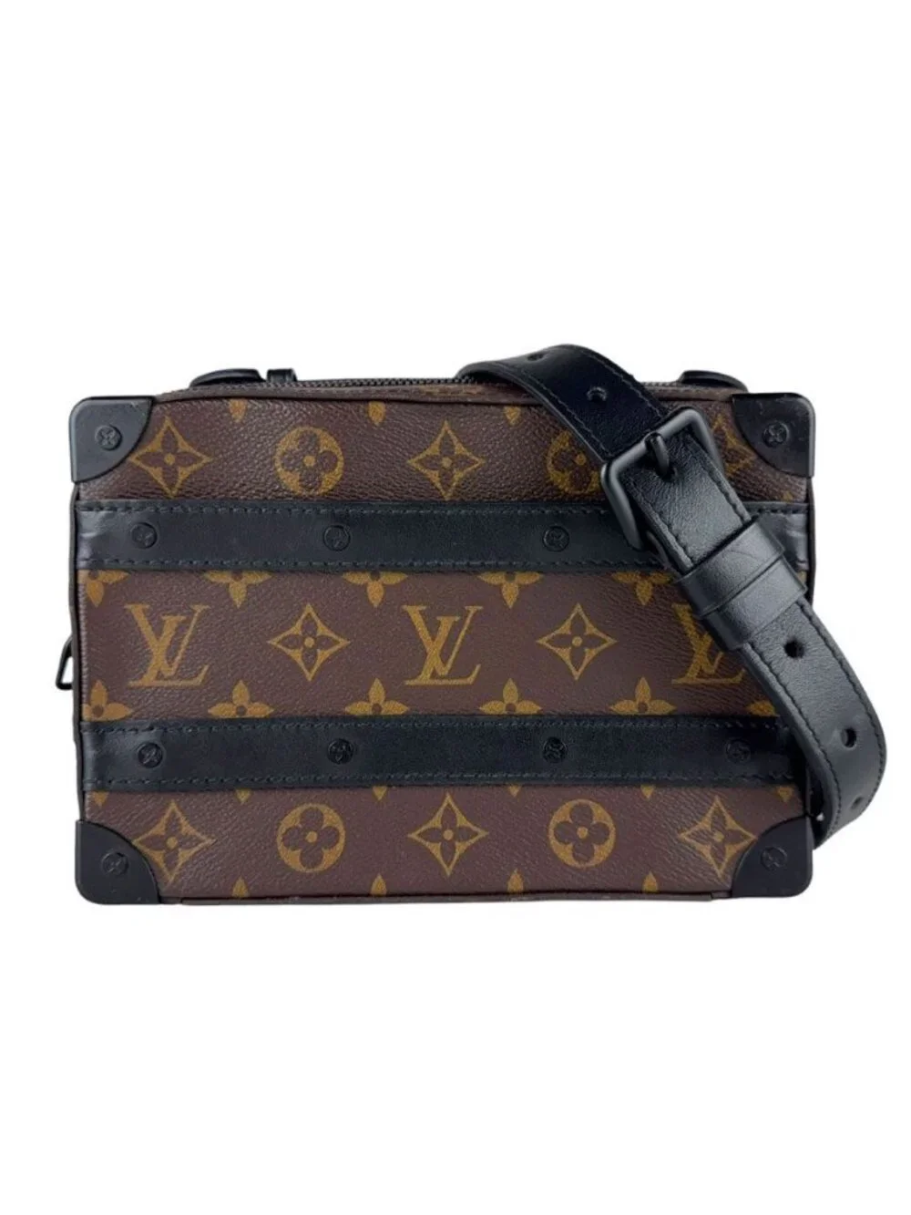 Louis Vuitton Shoulder Bag Monogram Macassar Handle Soft Trunk